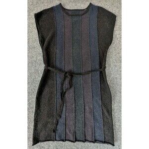 Rhys Dwfen Cashmere Dress Striped Sleeveless w/ Belt Size L